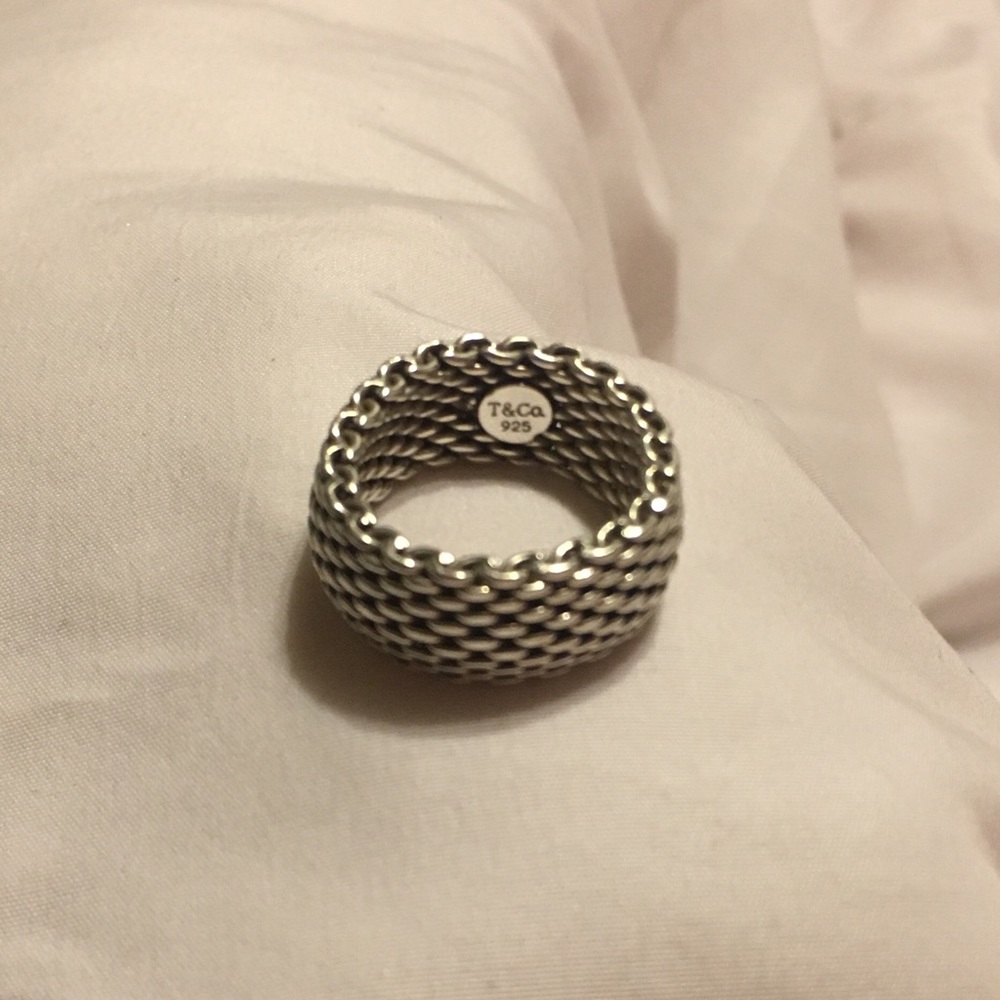 Tiffany & Co. Silver Mesh Ring Sz 7- 925 Silver